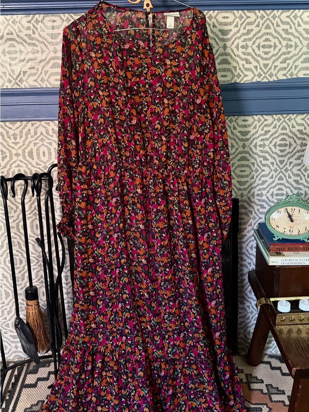 Target Floral Maxi Dress in Pink, Orange & Black